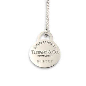 Tiffany & Co. 925 Sterling Silver Return to Tiffany Lg Circle Tag Necklace (#3C)